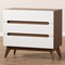 Baxton Studio Calypso Mid-Century White and Walnut Wood 3-Drawer Storage Chest 137-7499 - alternate 2
